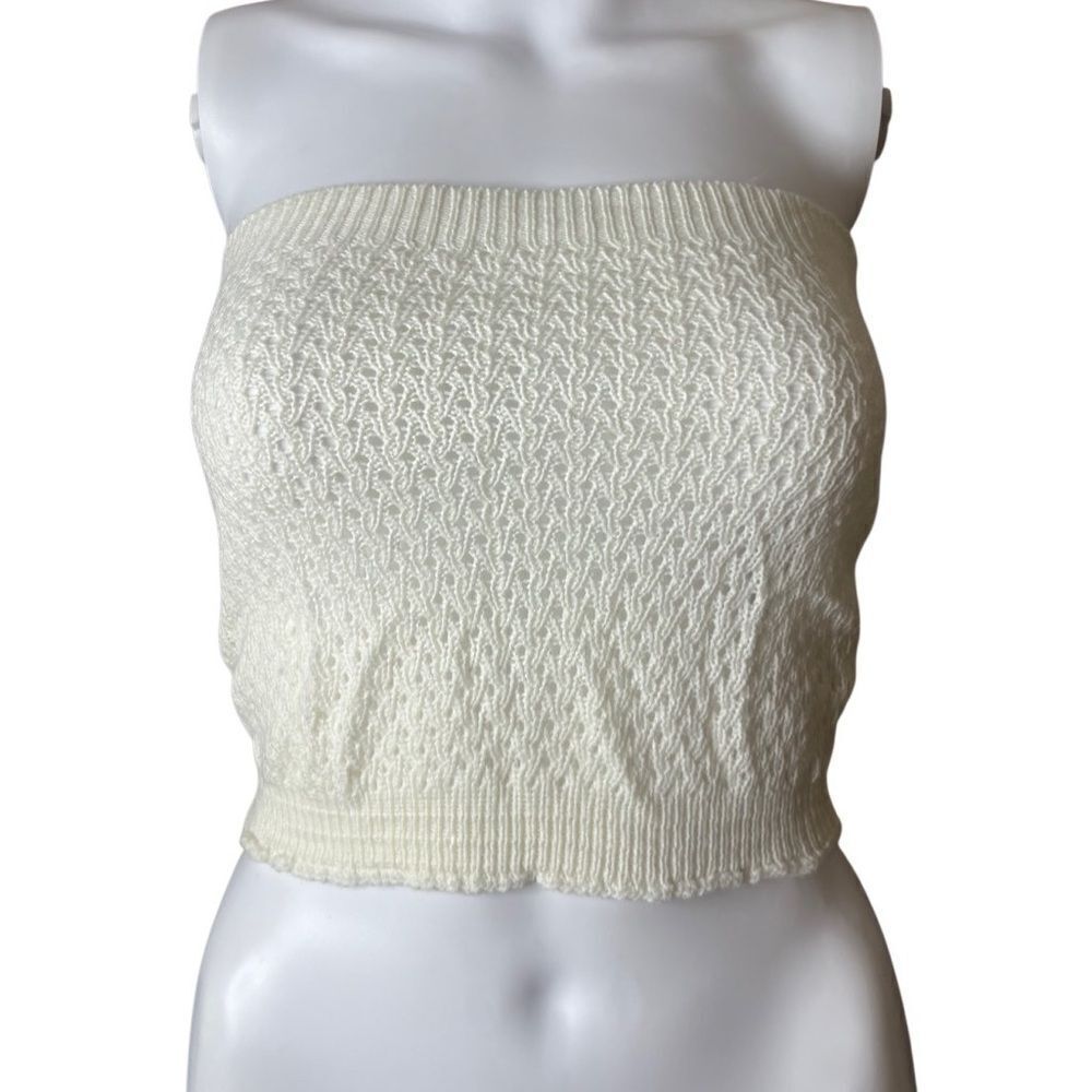 SHEIN Elegant Cream Knit Tube Top Size Medium